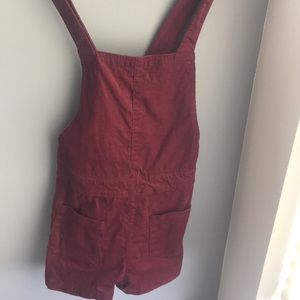Maroon corduroy overalls!